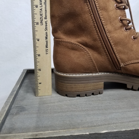 Universal Thread Tessie Faux Fur Trim Outdoor Boots Suedr Zip Up Cognac … - Picture 7 of 11